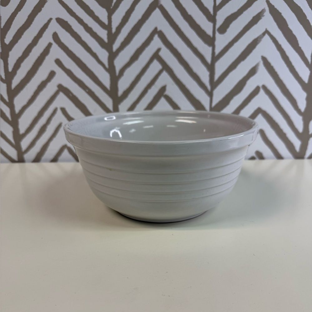 Beautiful Made in Portugal Mixing Bowl White with Ribbed Design